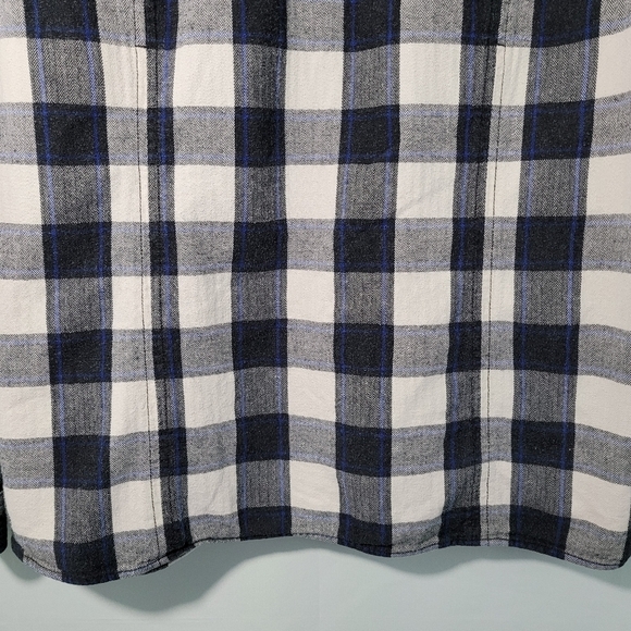 DULUTH Trading Black/White Plaid 100% Cotton Button Down Shirt Boys Size Medium - Picture 8 of 11